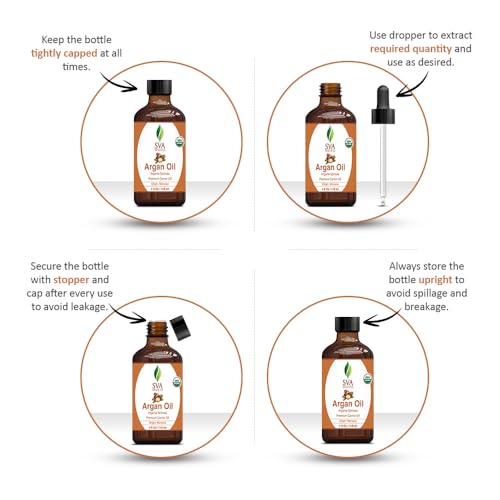 SVA Organics Aceite natural puro de 4 onzas para el cuidado de la piel, cara, cabello, masaje corporal, champú, labios, cabello, uñas, acondicionador, loción, suero facial, aromaterapia