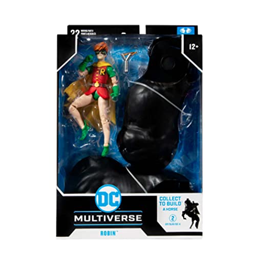 McFarlane Toys DC Multiverse The Dark Knight Devuelve Robin Figura de acción de 7 Pulgadas con Piezas de Caballo Build-A y Accesorios (el Estilo de la Figura Puede Variar)