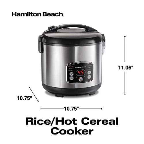 Hamilton Beach 37548 Rice & Hot Cereal Cooker, Stainless Steel