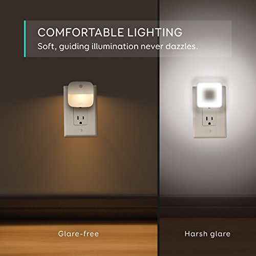 eufy Lumi - Luz nocturna LED de luz blanca cálida, sensor de atardecer hasta el amanecer, dormitorio, baño, cocina, pasillo, escaleras, eficiencia energética, compacta