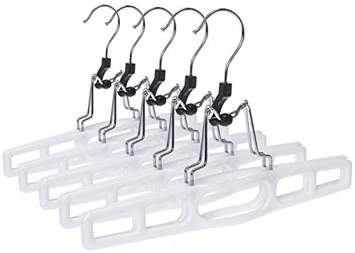 Juego de 10 perchas para falda de alta calidad, juego de 10 piezas para colgar falda delgada con abrazadera, juego de 10 piezas para pantalones cortos con cierre de bloqueo resistente, juego de perchas de mezclilla de calidad multiusos
