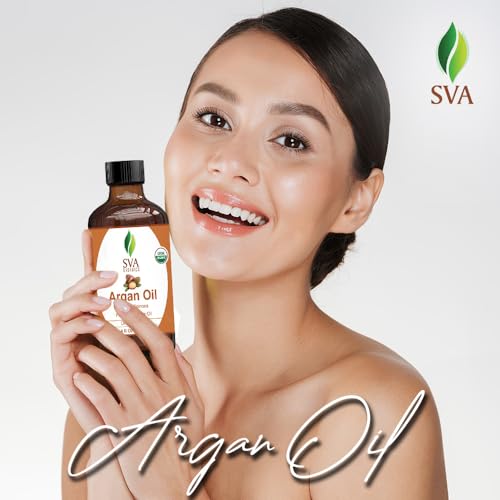SVA Organics Aceite natural puro de 4 onzas para el cuidado de la piel, cara, cabello, masaje corporal, champú, labios, cabello, uñas, acondicionador, loción, suero facial, aromaterapia
