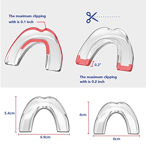 Visismile Protector bucal para moler dientes, protector nocturno dental profesional para moler dientes, detiene el bruxismo y elimina los dientes, 2 tamaños, paquete de 4 con estuche higiénico de alta calidad