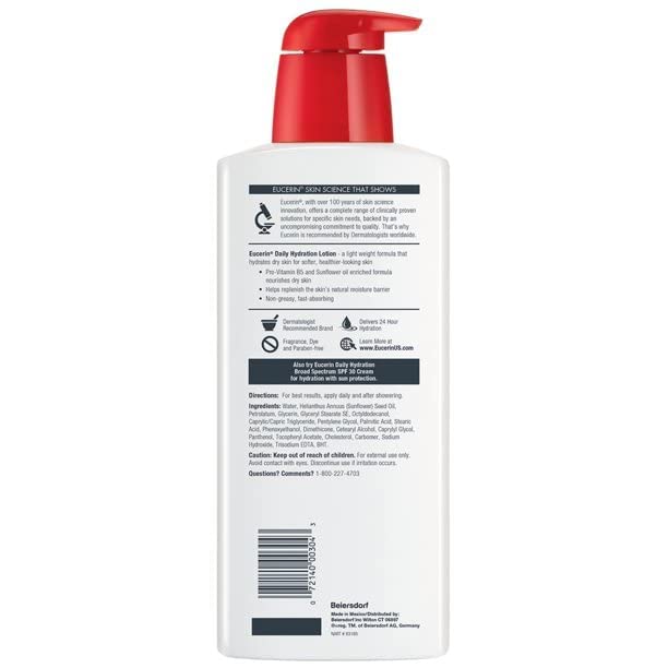 Daily Replenishing Moisturizing Lotion by Eucerin for Unisex - 16.9 oz Moisturizing Lotion