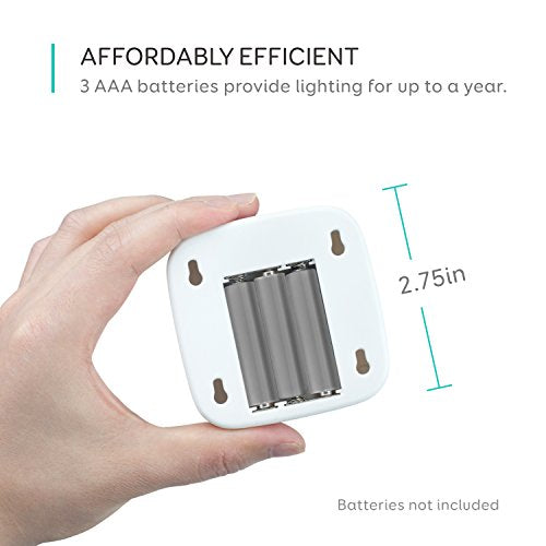 Luz de noche Eufy Lumi, adhesivas, luz LED blanca cálida, sensor de movimiento, para recámara, cuarto de baño, cocina, corredor, escaleras, eficiencia energética, compacta, pack por 3