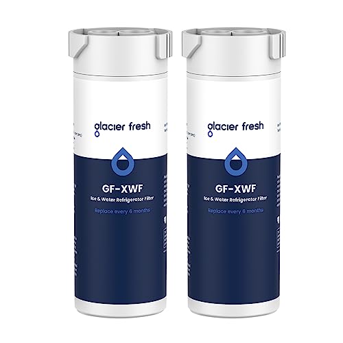 GLACIER FRESH XWF - Filtro de agua de repuesto para nevera GE XWF, paquete de 2 (no XWFE)