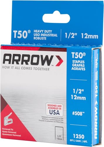 Arrow Fastener 508 1/2in. T50 auténtica flecha 1250pc Staple