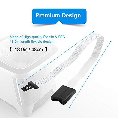 LANMU Adaptador de cable de extensión de tarjeta micro SD a SD, extensor flexible compatible con Ender 3 Pro/Ender 3/Ender 3 V2/Ender 5/Monoprice Mini impresora 3D/Anet A8 3D/Raspberry Pi/GPS (18.9 pulgadas)