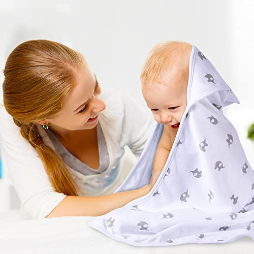 Momcozy Toalla con capucha para bebé, 8 piezas de toalla de baño para niños o niñas, juego de toallas y toallas de bebé con bonito diseño, toalla de ducha de bebé, regalo para recién nacidos, bebés y niños pequeños