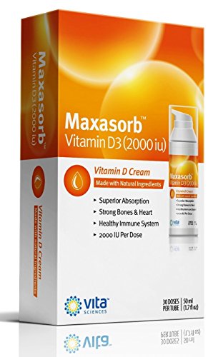 Vita Sciences Vitamin D3 Skin Cream - 2000IU Maxasorb D3 Lotion - 1.7 Fl Oz by Vita Sciences