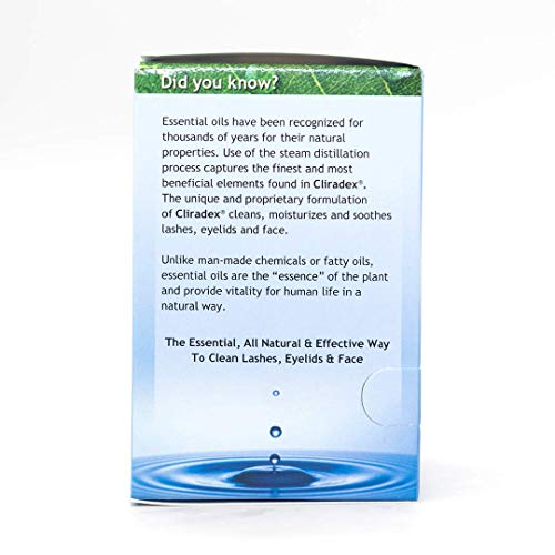 Cliradex Natural Eyelid, Eyelash, and Facial Cleansing Towelettes, Box of 24