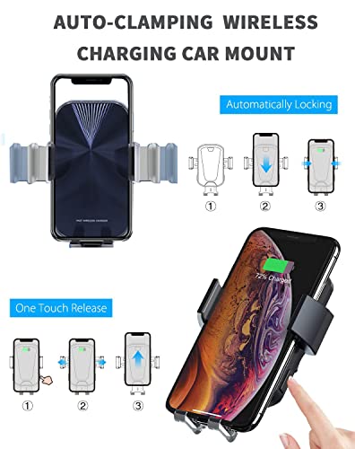 Soporte de teléfono de carga inalámbrica, ventilación de aire retráctil automática eléctrica que sostiene el montaje para Audi Q5 2018 2019, soporte de teléfono de coche para iPhone 8, X, XS para Samsung S9, S10 Smartphone