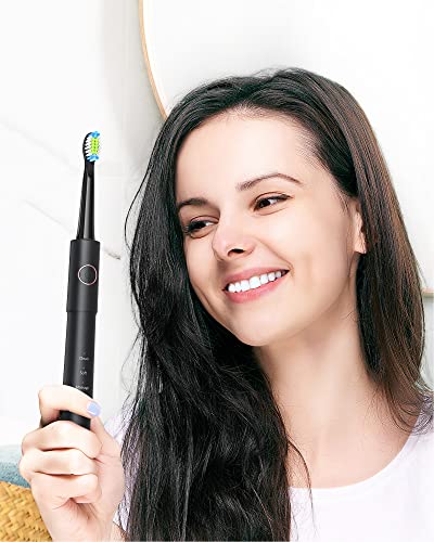 Dnsly - Cepillo de dientes eléctrico para adultos, cepillos de dientes sónicos recargables ultrasónicos, negro, blanco, rosa