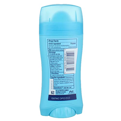 Secret Invisible Solid Antitranspirante Desodorante Sheer Clean-2.5 oz, 2 unidades