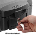 SentrySafe H0100 - Caja Impermeable ignífuga con Cerradura de Llave, 0.17 pies cúbicos, Color Negro