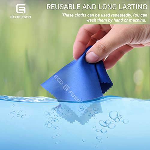 Eco-Fused Paños de limpieza de microfibra, 10 paños y 2 paños blancos, ideal para limpiar gafas, lentes de cámara, iPad, tabletas, teléfonos, iPhone, teléfonos Android, pantallas LCD y otras superficies delicadas