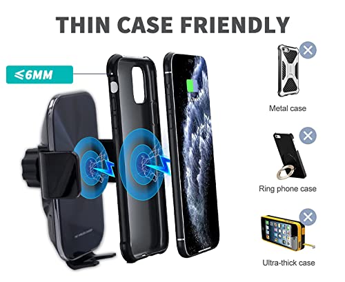 Soporte de teléfono de carga inalámbrica, ventilación de aire retráctil automática eléctrica que sostiene el montaje para Audi Q5 2018 2019, soporte de teléfono de coche para iPhone 8, X, XS para Samsung S9, S10 Smartphone