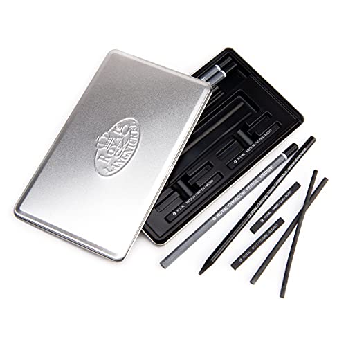 Royal & Langnickel RSET-ART2503 - Set de dibujo de carbón de lata pequeña