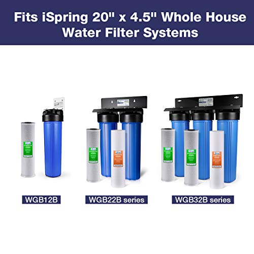 iSpring fc25b alta capacidad Big Blue casa entera filtro de agua bloque de carbón CTO, 11.4 x 50.8 cm