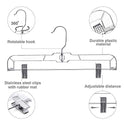 HOUSE DAY Ganchos de plástico Transparente para Falda de 14 Pulgadas con Clips Ajustables, Perchas para Pantalones con Gancho Giratorio, Perchas para Pantalones, Faldas, Jeans (Paquete de 100)