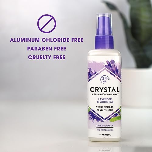 Crystal Essence Lavender and White Tea Body Spray - 4 oz - Liquid (Pack of 2)