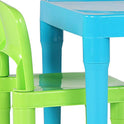 Humble Crew, Aqua Table & Green/Yellow - Juego de Mesa de plástico Ligero y 2 sillas, Cuadrado, para niños pequeños