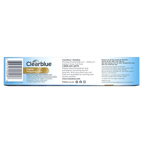 Clearblue Prueba de embarazo digital con cuenta regresiva inteligente, 2 unidades