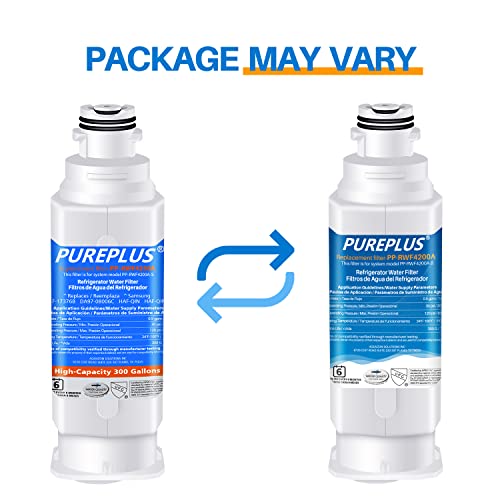 PUREPLUS DA97-17376B - Filtro de agua para refrigerador Samsung HAF-QIN, HAF-QIN/EXP, DA97-08006C, RF23M8070SG, RF23M8070SR, RF23M8090SG, RF23M8090SR, RF23M8570SR, RF23MRRF8590SG, paquete de 4