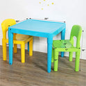 Humble Crew, Aqua Table & Green/Yellow - Juego de Mesa de plástico Ligero y 2 sillas, Cuadrado, para niños pequeños
