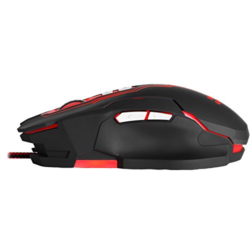 Mars Gaming MM216 ratone USB Óptico 5000 dpi Mano Derecha Negro - Ratón (Mano Derecha, Óptico, USB, 5000 dpi, 135 g, Negro)