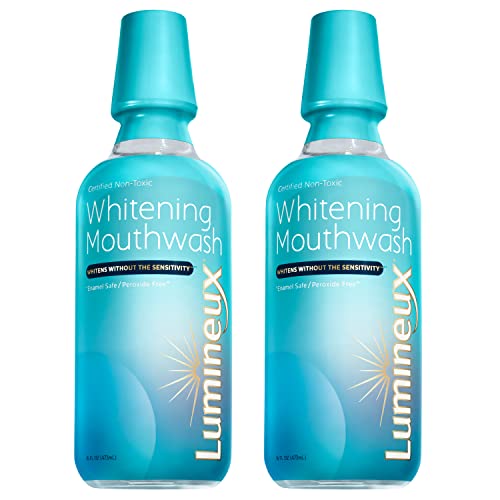 Oral Essentials Whitening Mouthwash (Pack of 2) 16 Oz: For Daily Use Without Sensitivity Dentist Formulated & Certified Non-Toxic: Removes Stains without Bleach/Harsh Chemicals Whiter Teeth in 10 Days