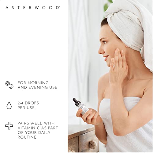 MATRIXYL 3000 4 oz Serum with Organic Hyaluronic Acid - Official Sederma Matrixyl 3000 - Anti Aging, Anti Wrinkle - Collagen Boost - ASTERWOOD NATURALS - Clear Glass Bottle