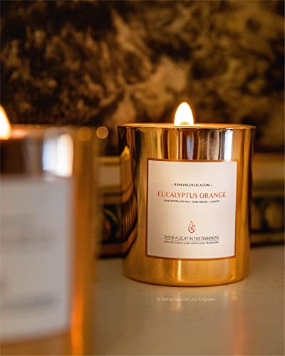 Benevolence LA - Velas aromáticas de Soja, Velas de aromaterapia, Velas relajantes de Vidrio de Oro Rosa, Velas aromáticas perfectas para decoración del hogar y Alivio del estrés, Velas no tóxicas
