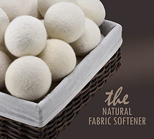 Handy Laundry Pelotas de lana secadoras – Suavizante de tela natural, reutilizable, reduce las arrugas de la ropa y ahorra tiempo de secado. La bola de secador grande es una mejor alternativa a las bolas de plástico y suavizante líquido.