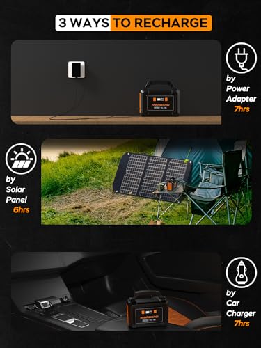 MARBERO - Generadores solares portátiles de 100 W, 45000 mAh, fuente de alimentación de batería de camping con salida de CA de 110 V, 2 puertos CC, 4 puertos USB, LED para CPAP al aire última intervensión, camping, viajes, caza, apagón de emergencia