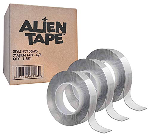 Bell+Howell - Alientape Nano cinta de doble cara, adhesivo extraíble multiusos con agarre transparente, cinta de montaje lavable, resistente, para alfombras, marcos de fotos, decoración de pósteres