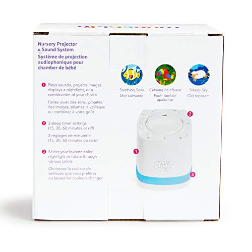 Munchkin Sound Asleep - Proyector y máquina de sonido para guardería con luz nocturna LED, 1 unidad (paquete de 1)