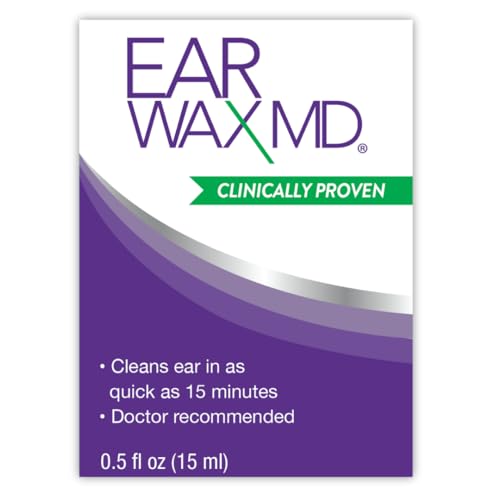 EARWAX MD Kit de eliminación de cera de oído y herramienta de limpieza de oídos, incluye gotas de disolución de cera para oídos y foco de enjuague