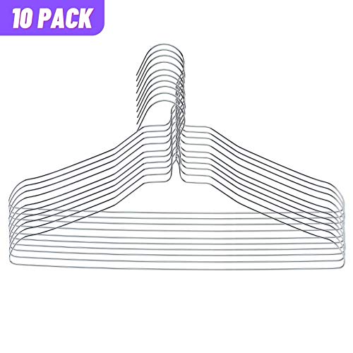 Mr. Pen - Perchas de alambre, paquete de 10, perchas de metal, perchas de alambre para ropa, perchas de alambre, colgador de ropa de metal, perchas plateadas, perchas delgadas, perchas estándar