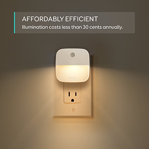eufy Lumi - Luz nocturna LED de luz blanca cálida, sensor de atardecer hasta el amanecer, dormitorio, baño, cocina, pasillo, escaleras, eficiencia energética, compacta