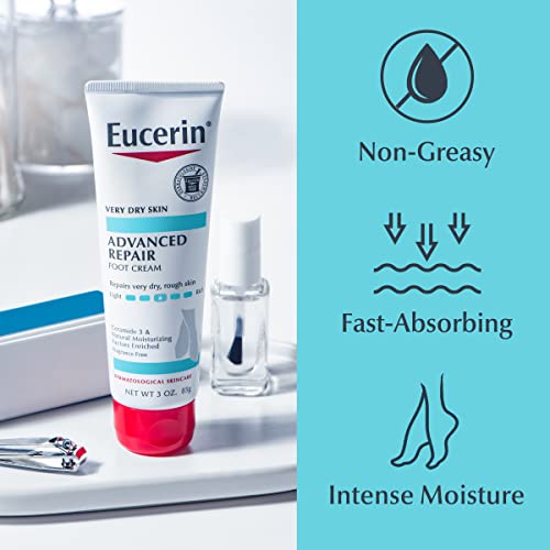 Eucerin Intensive Repair, Extra-Enriched Foot Creme, 3 Oz (Pack of 3)