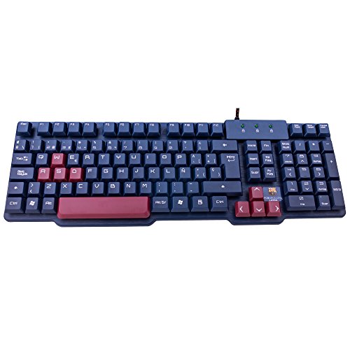 Mars Gaming MKBC - Teclado (Estándar, Alámbrico, USB, Interruptor de membrana, QWERTY, Negro, Granate)