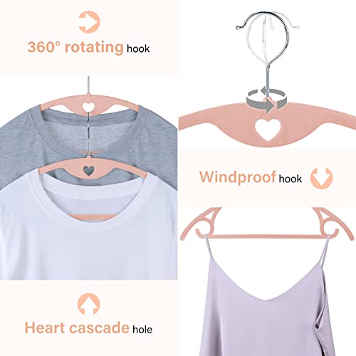 IEOKE Perchas de terciopelo, paquete de 50 perchas sin hombros para trajes, ultra delgadas, ahorro de espacio, giro de 360 grados, gancho resistente, perchas duraderas para suéteres, abrigos, chaquetas, camisas y vestidos