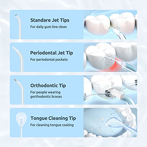 Irrigador bucal de agua [Mini portátil inalámbrico] Limpiador de dientes de agua para irrigador bucal, tanque de agua telescópico, 3 modos y IPX7 impermeable, hilo dental para el hogar y viajes para dientes, soporte para cuidado de puentes