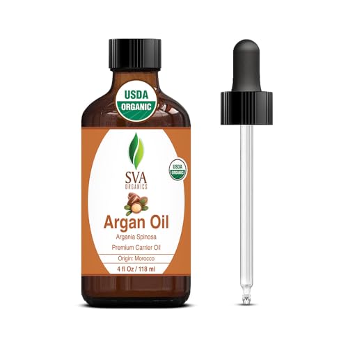 SVA Organics Aceite natural puro de 4 onzas para el cuidado de la piel, cara, cabello, masaje corporal, champú, labios, cabello, uñas, acondicionador, loción, suero facial, aromaterapia