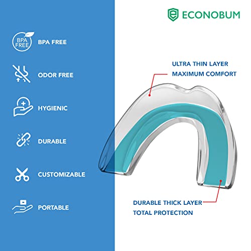 Visismile Protector bucal para moler dientes, protector nocturno dental profesional para moler dientes, detiene el bruxismo y elimina los dientes, 2 tamaños, paquete de 4 con estuche higiénico de alta calidad