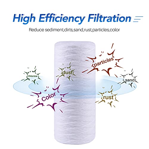 ICEPURE Filtro de repuesto de 5 micras para toda la casa 84637, WPX5BB97P, PC10, 355214-45, 355215-45, WP10BB97P, WP5BB97P, 2 unidades
