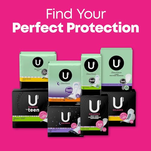 U By Kotex Almohadillas femeninas para adolescentes ultrafinas con alas, protección durante la noche, 48 unidades (4 paquetes de 12), 12 unidades