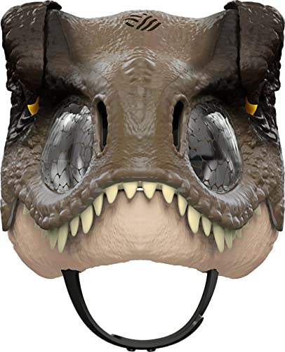 Jurassic World Dominion Tyrannosaurus Rex Chomp N Roar Mask, Costume Dinosaur Toy with Multi-Level Motion and Roar Sounds