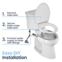 Luxe Bidet Neo 120 (Elite Series) - Boquilla autolimpiante - Accesorio mecánico no eléctrico para inodoro de bidé con válvulas de grifo fuertes y mangueras de metal